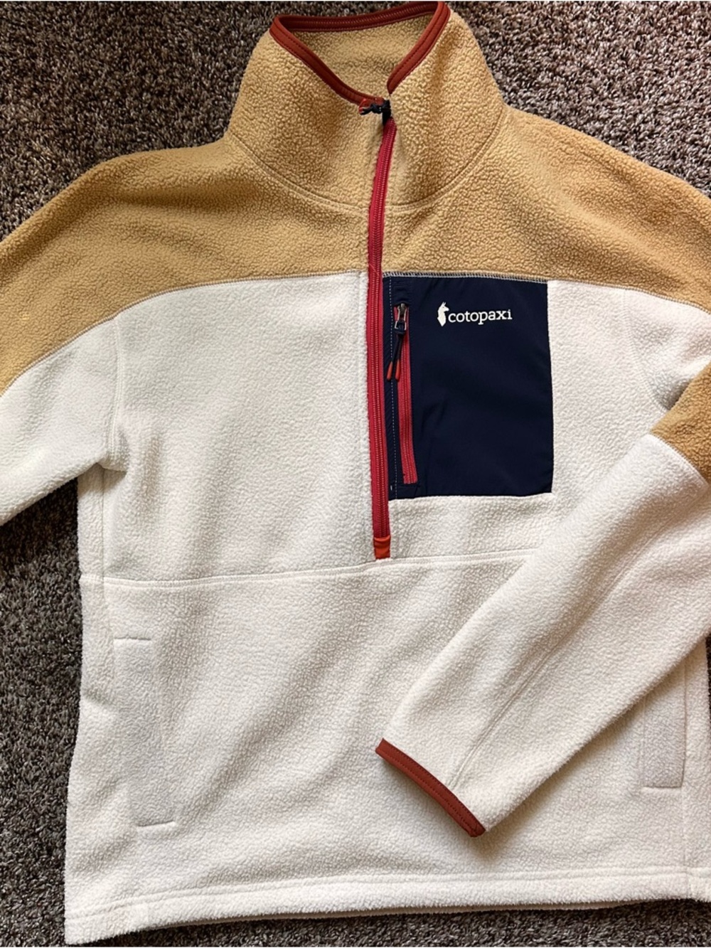 Cotopaxi Colorblock Fleece Pullover - Cream & Tan